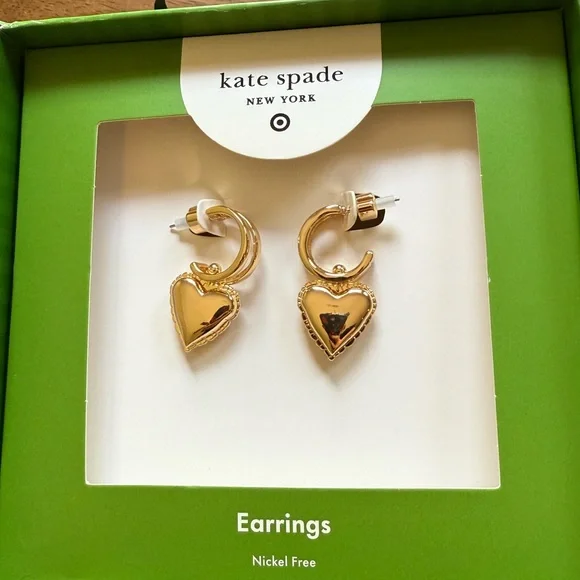 NWT Balloon Heart Drop Earrings - kate spade new york x Target Gold Valentine’s - Picture 6 of 6